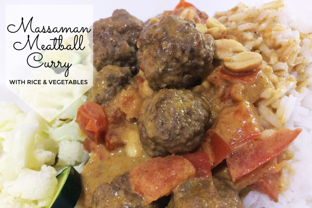 Massaman Meatball Curry with Rice and Vegetables Recipe Mum's Lounge