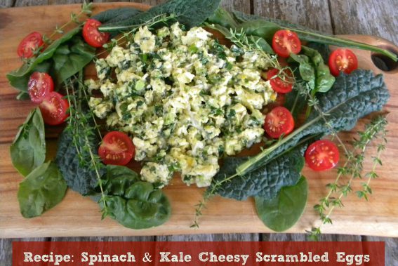 recipe spinach kale scrambled egg cheese 3