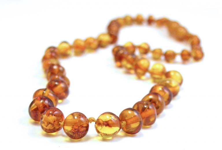 amber necklace teething flower child baltic