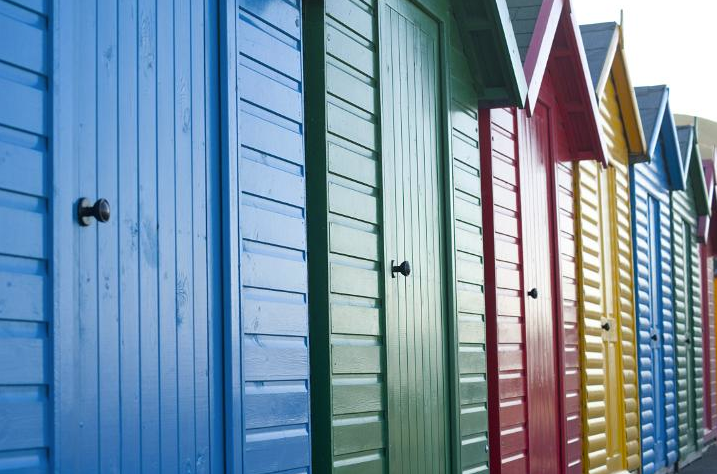 Free Stock photo of beach huts