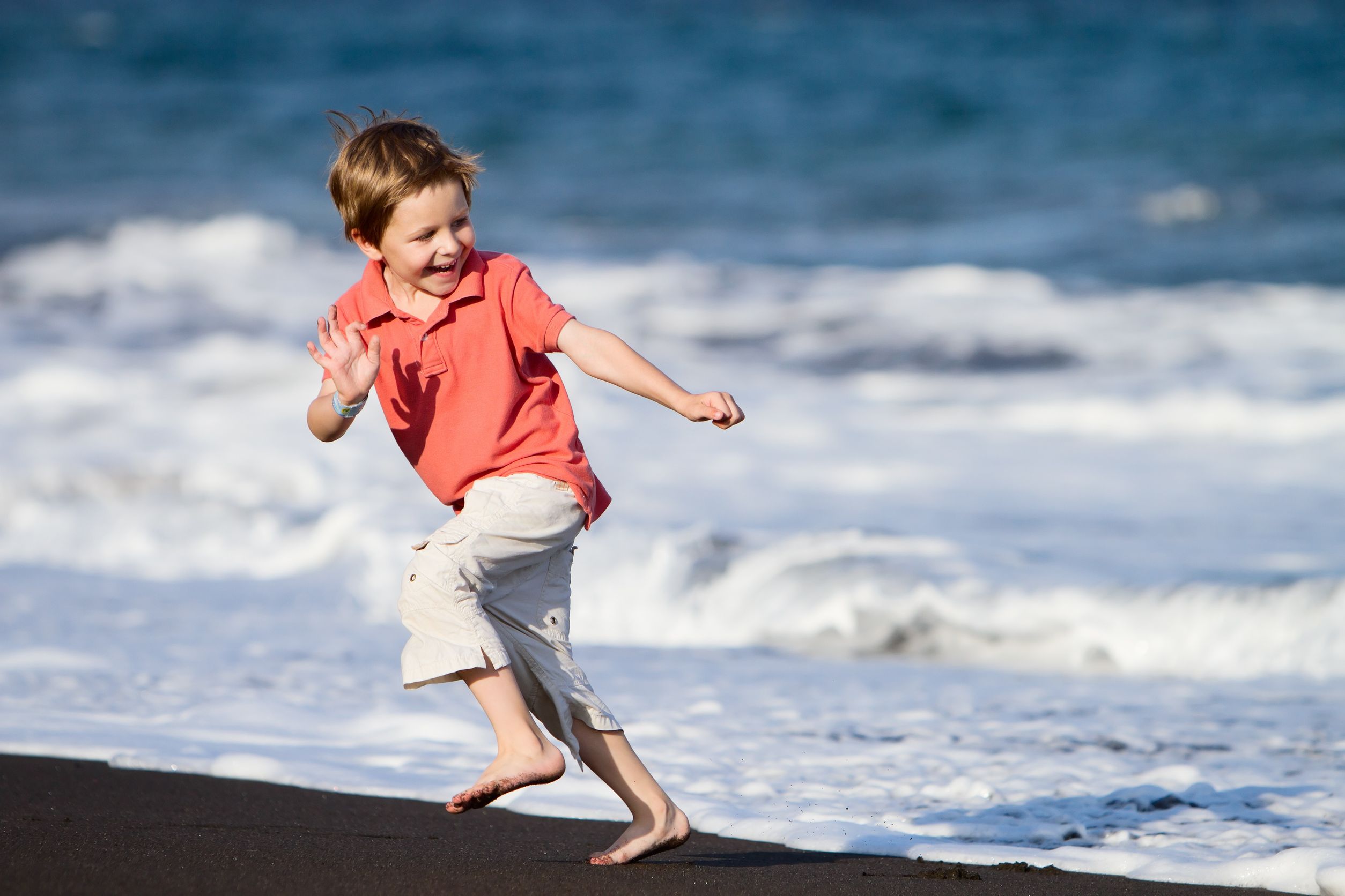 The people Running on the Beach