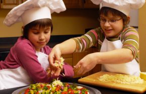 children with special needs in the kitchen