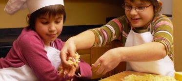 children with special needs in the kitchen