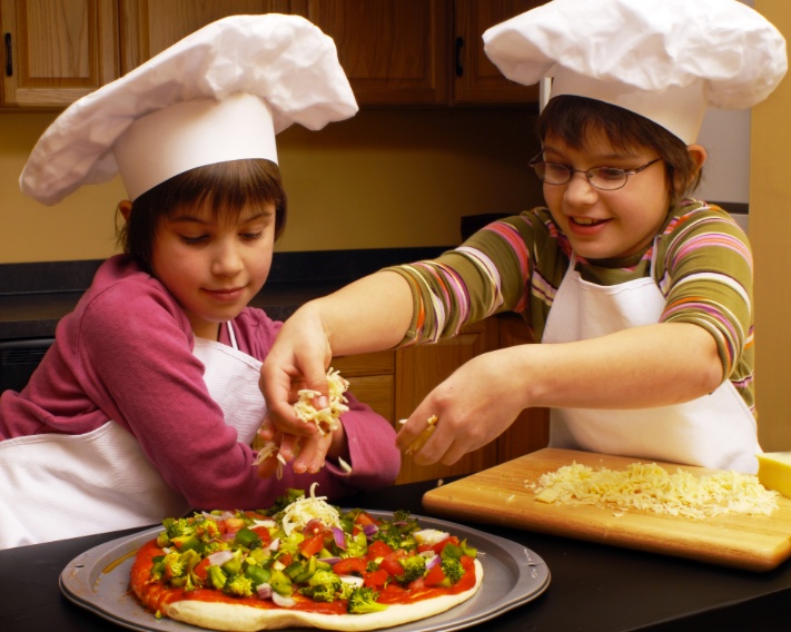 children with special needs in the kitchen