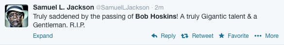 bob hoskins dead twitter samueal l jackson