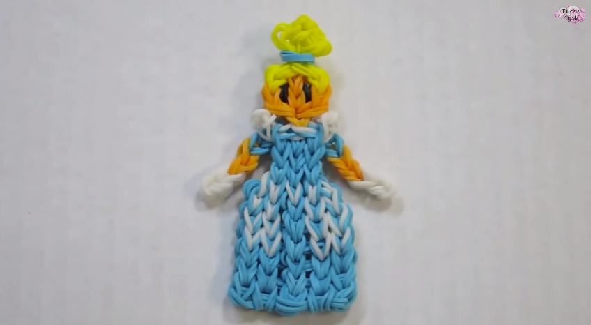 Disney Princess Series Cinderella Rainbow Loom band charm Action Figure Figurine Tutorial - YouTube