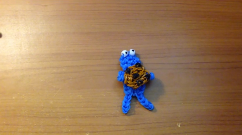 Rainbow Loom band charm Cookie Monster doll or charm - Original Design - YouTube