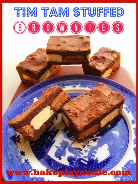 tim tam stuffed brownies recipe