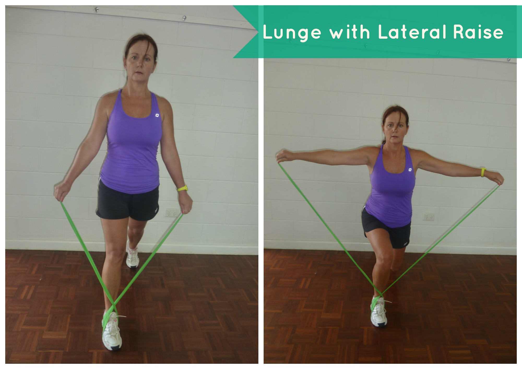 resistance band training Lunge  Lateral Raise