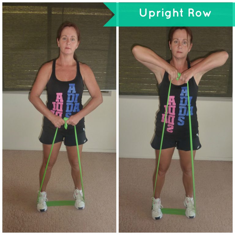 resistance band training upright row