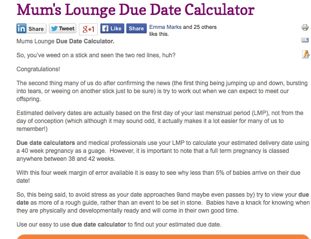 Due Date Calculator   Pregnancy