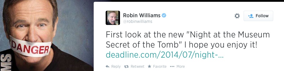 Twitter   robinwilliams  First look at the new  Night    