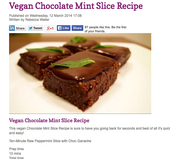 Vegan Chocolate Mint Slice Recipe Food