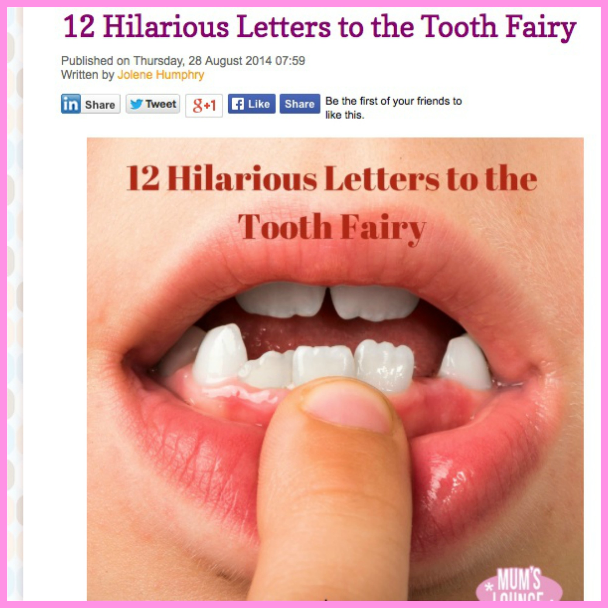 hilarious letters to the tooth fairy