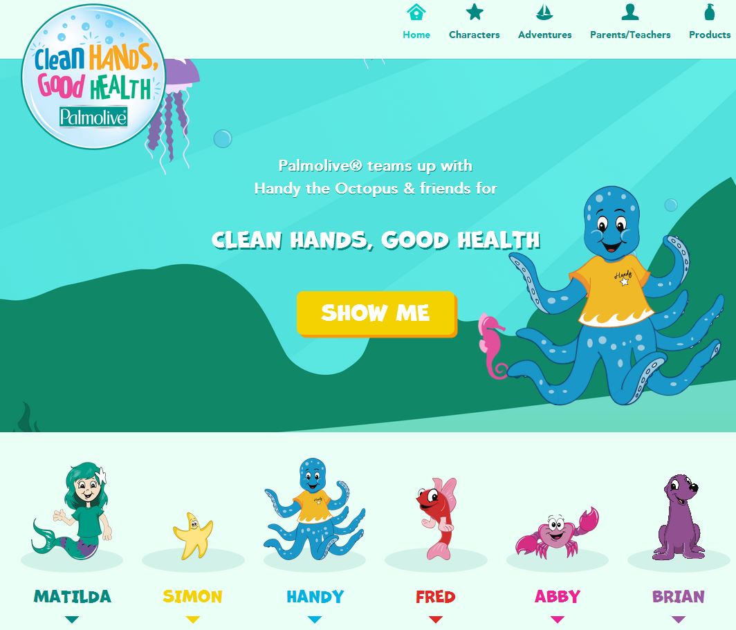 Palmolivecleanhands.com.au website landing page