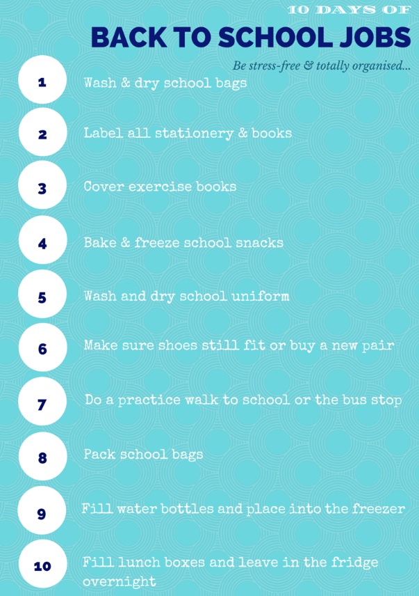 Get Organised: 10 Days of Back to School Jobs - Mumslounge