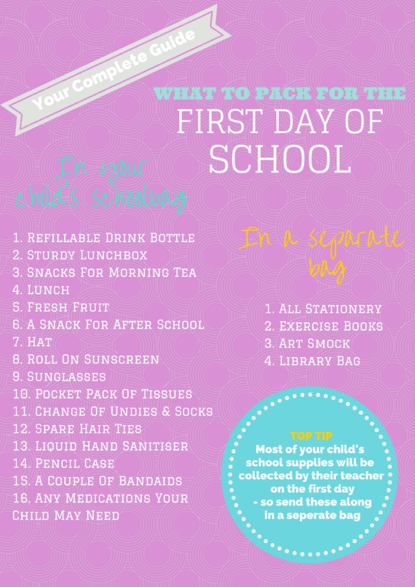 what to pack for back to school