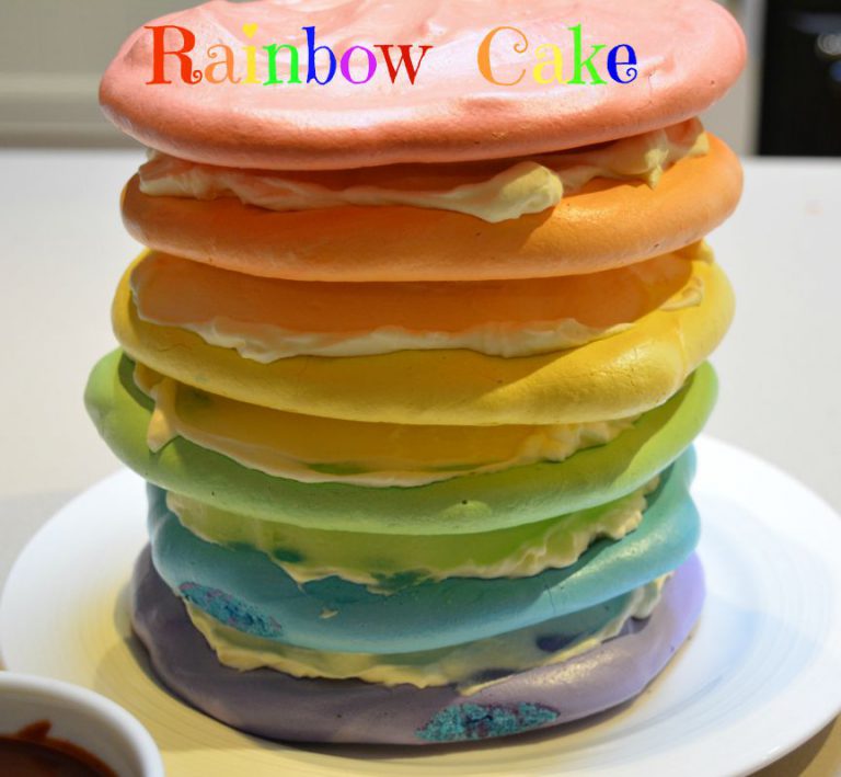rainbow meringue cake