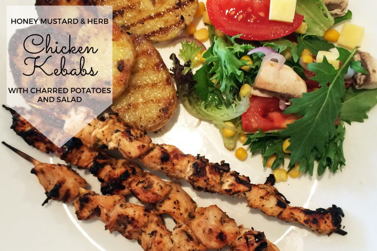 honey mustard herb chicken kebabs