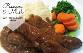 Bangers And Mash with Beer & Onion Gravy