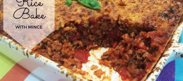 cheesy tomato rice bake with mince