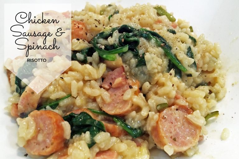 chicken sausage and spinach risotto