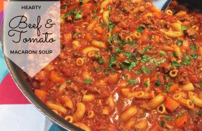 beef tomato macaroni soup