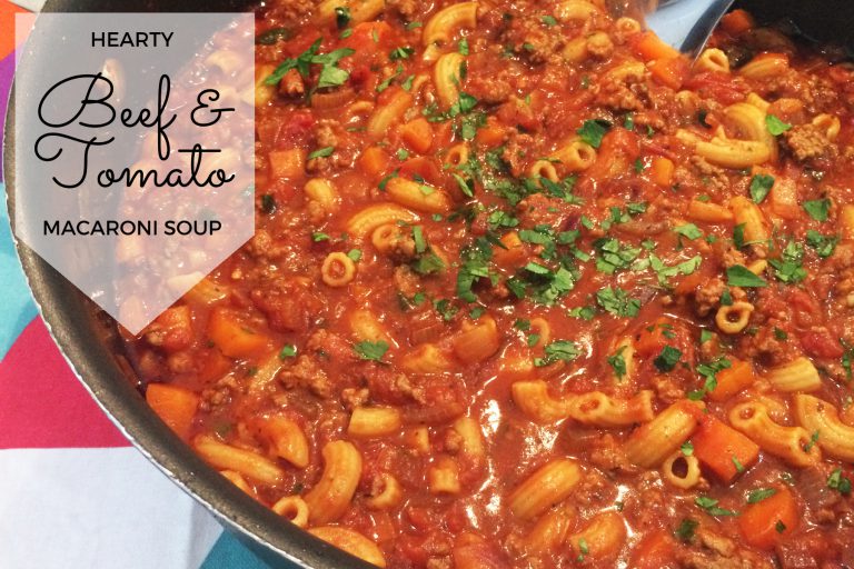 beef tomato macaroni soup