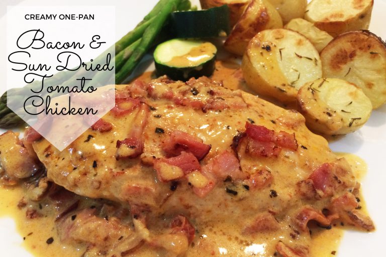 creamy one pan bacon sun dried tomato chicken