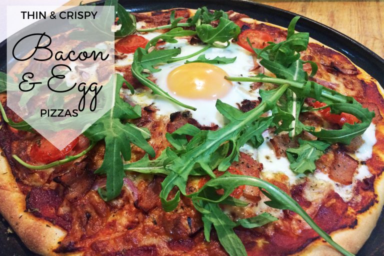 Thin & Crispy Bacon & Egg Pizzas