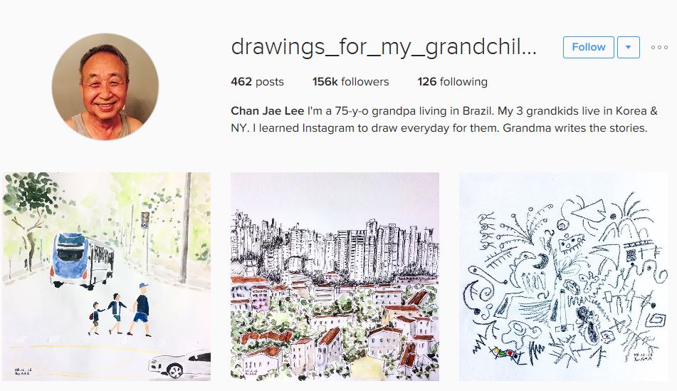 Grumpy Grandpa Shares Artwork On Instagram to Connect With His