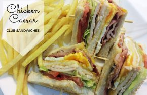 chicken caesar club sandwiches