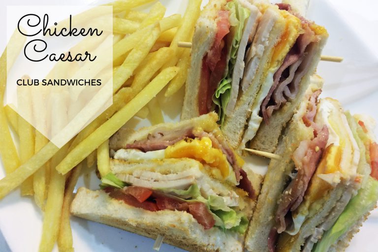 chicken caesar club sandwiches