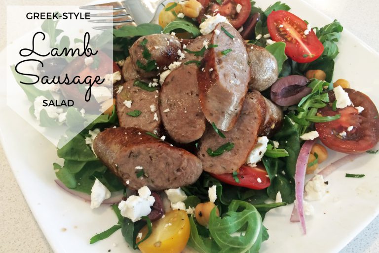 greek-style lamb sausage salad 01