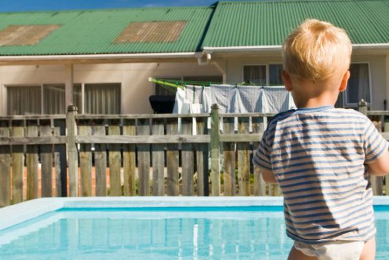 toddler scales pool fence