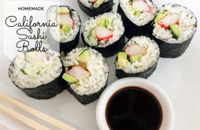 home made california sushi rolls