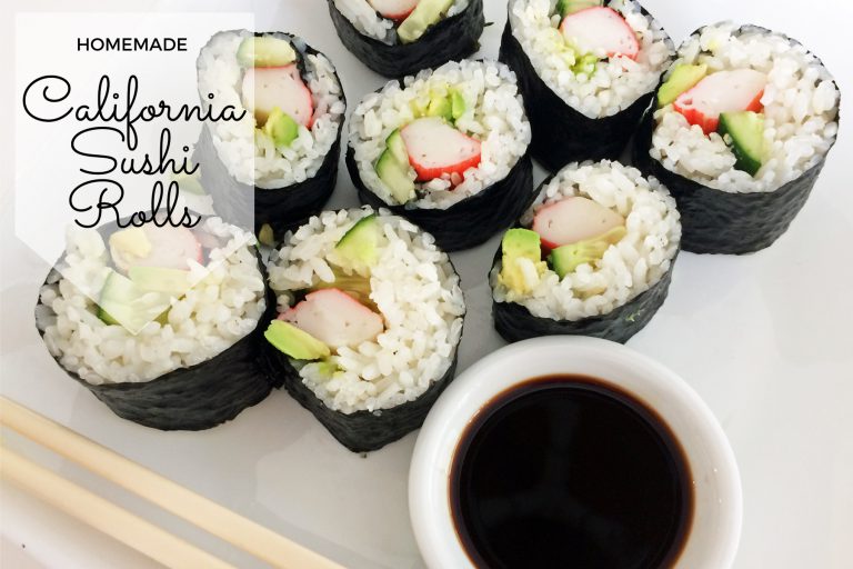 home made california sushi rolls