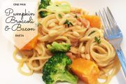 one pan pumpkin broccoli bacon pasta