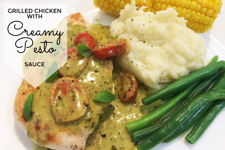 Grilled Chicken with Pesto Cream Sauce Recipe