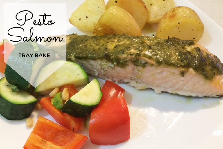 Pesto Salmon Tray Bake