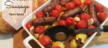 curried sausage tray bake