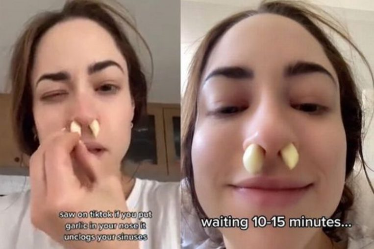 Doctors Warn People Not to Stuff Raw Garlic up Their Noses to Clear