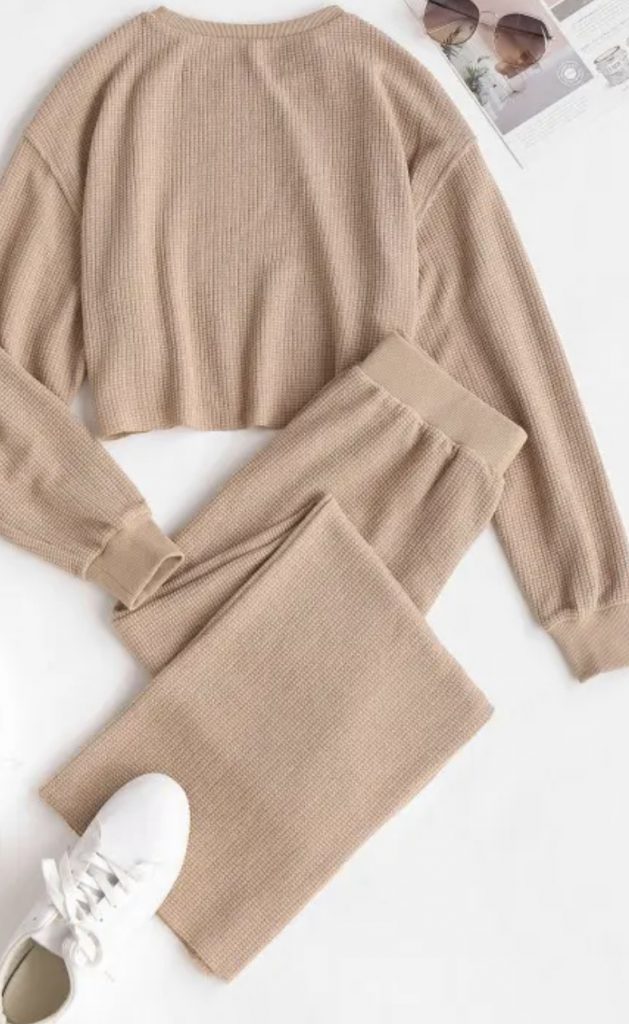 ZAFUL Marled Cropped Hoodie and Sweat Shorts Set Two Piece Set