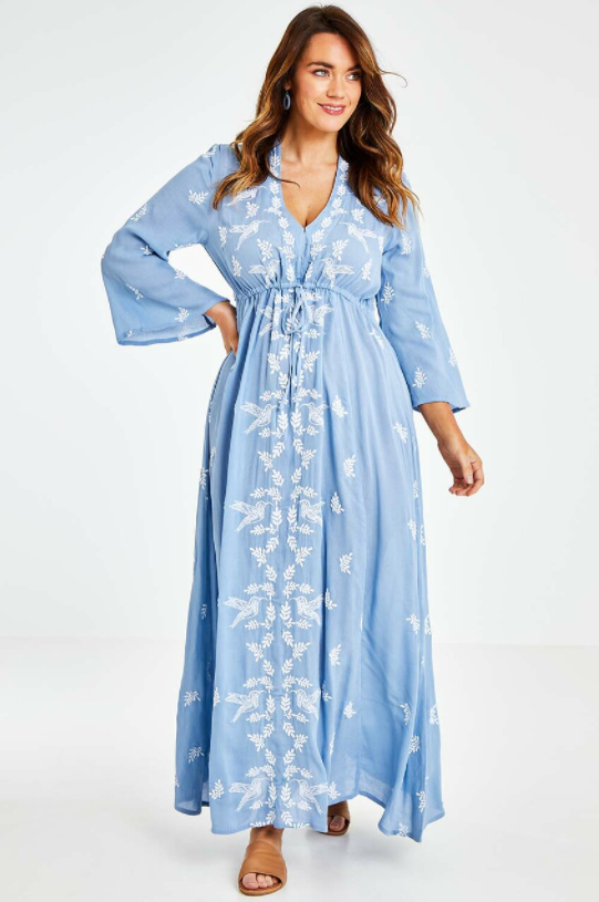 Swing Back Maternity & Nursing Maxi Dress