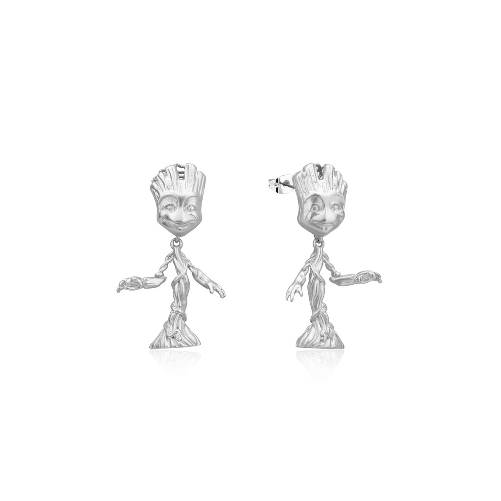 white gold Groot earrings Disney jewellery gift