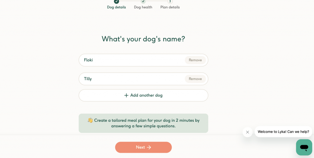 Lyka pet food personalised plan review