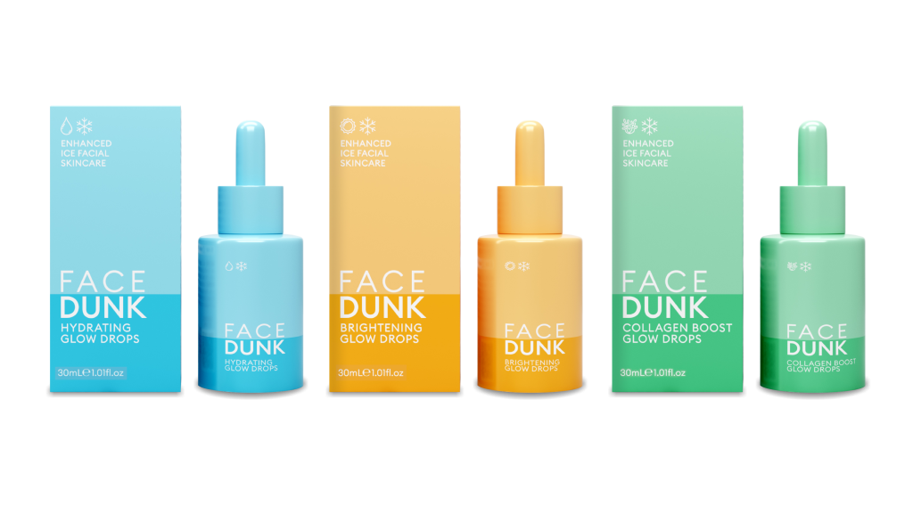 face dunk glow drops ice facial