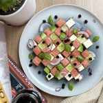 watermelon feta cucumber checkerboard salad