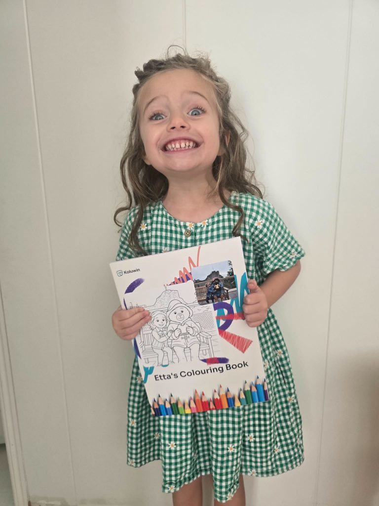 create a colouring book from family photos with Koluwin