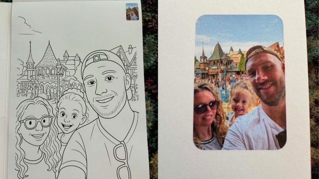 create a colouring book from family photos with Koluwin
